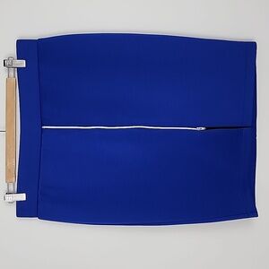 RW&CO Pencil Skirt Electric Blue Centre Silver  Zipper Stretch Size Medium